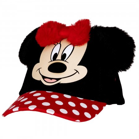 Disney Minnie Mouse Adjustable Baseball Cap with Plush Ears and Bow
